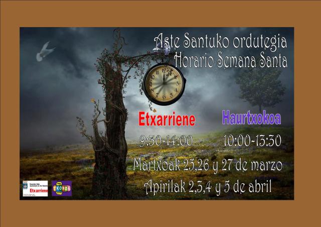 Aste Santuko ordutegia