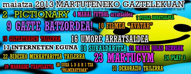MAIATZA 2013 PROGRAMAZIOA