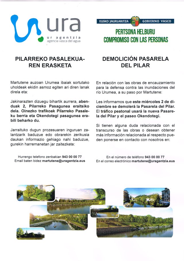 Demolición pasarela del Pilar